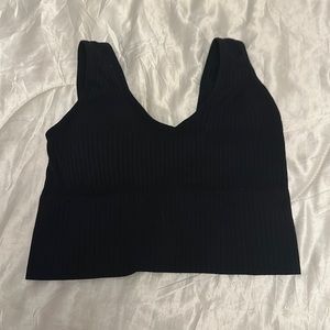 black crop top with built in bra
